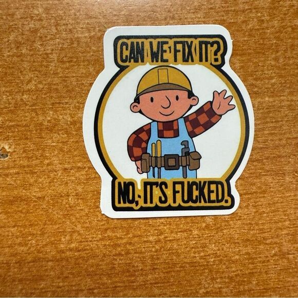 Funny Construction Worker Sticker - Picture 1 of 1